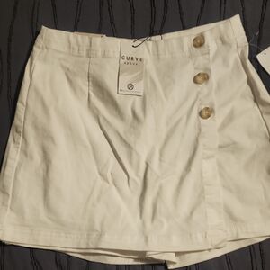 Curve Appeal White Asymmetrical Skirt